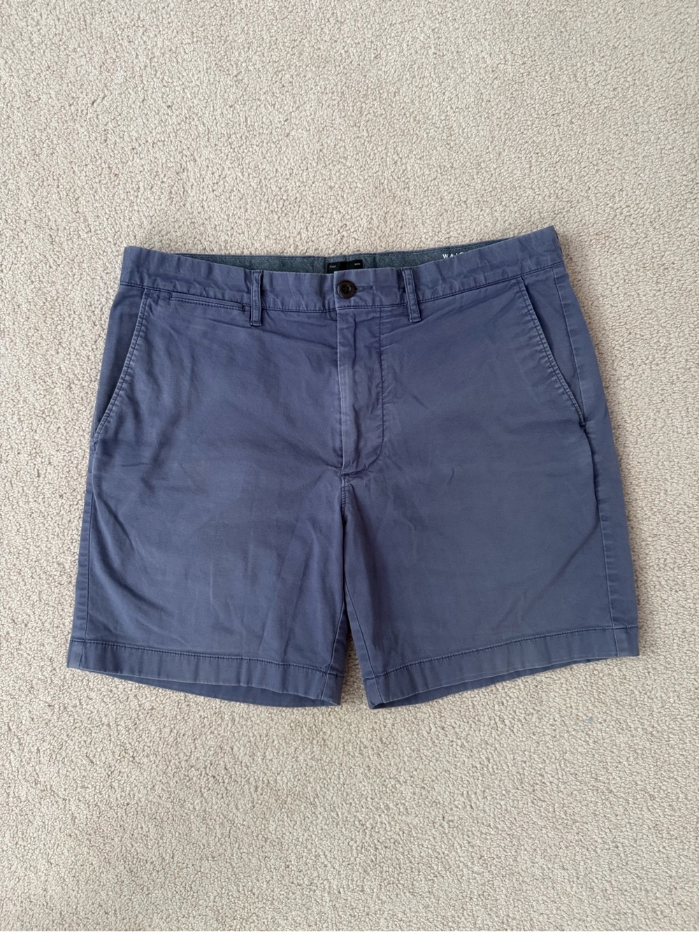 J. Crew Slate Blue Flat-Front Cotton Shorts